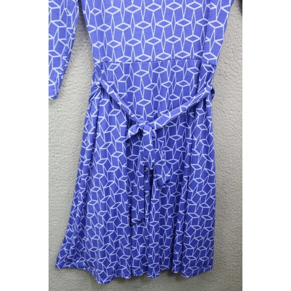Hawthorn Wrap Belted A-Line Midi Dress-Lined-Size Small-3/4 Sleeves - Picture 9 of 10